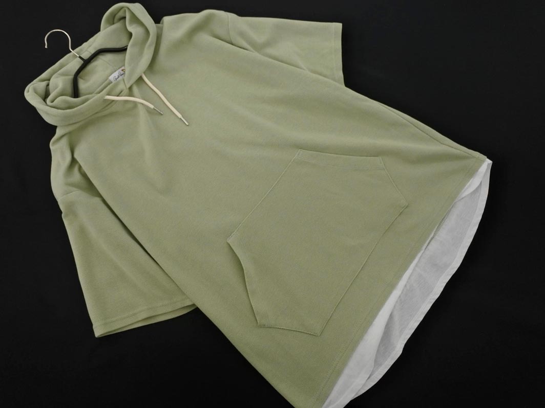 arnold palmer アーノルドパーマー フェイクレイヤード 半袖 プルオーバー パーカー sizeLL/緑 ■◆ ☆ ffa6 メンズ