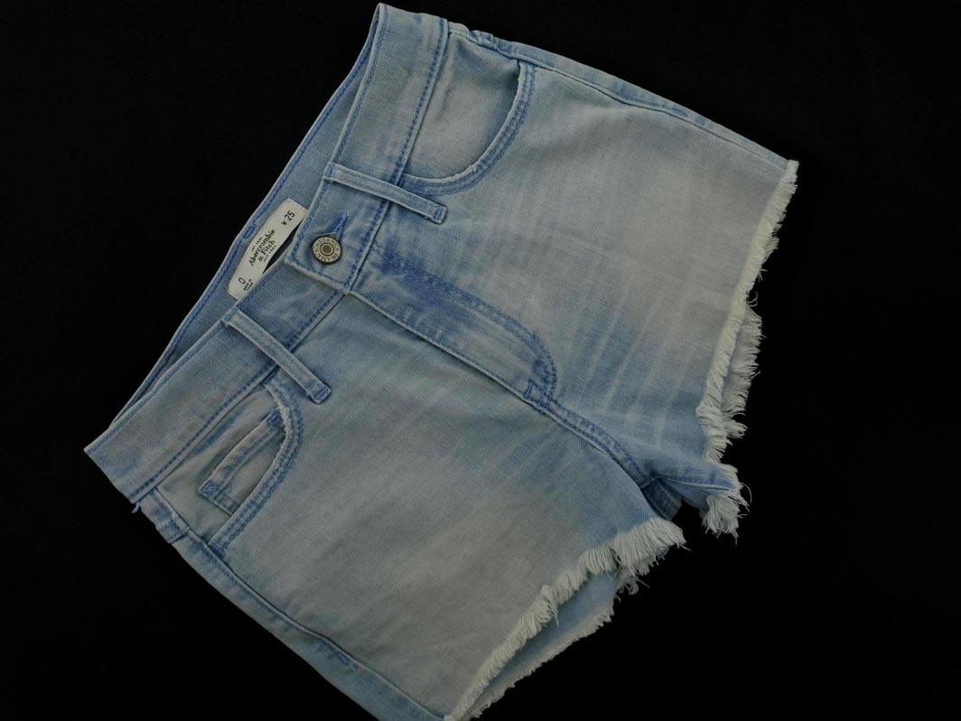 ネコポスOK Abercrombie & Fitch アバクロンビー＆フィッチ カットオフ ショート パンツ size25/青 ■◆ ☆ ffa6 レディース