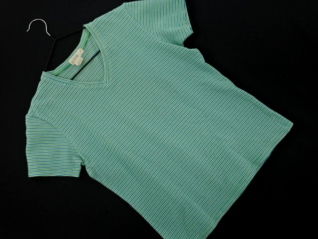 J.CREW ジェイクルー Vネック Tシャツ sizeS/緑ｘ青 ■◆ ☆ ffa6 レディース
