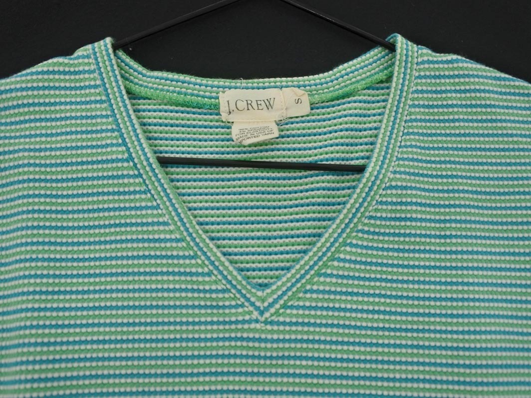 J.CREW ジェイクルー Vネック Tシャツ sizeS/緑ｘ青 ■◆ ☆ ffa6 レディース