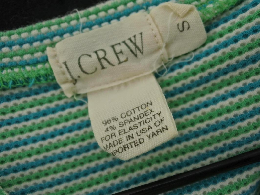 J.CREW ジェイクルー Vネック Tシャツ sizeS/緑ｘ青 ■◆ ☆ ffa6 レディース