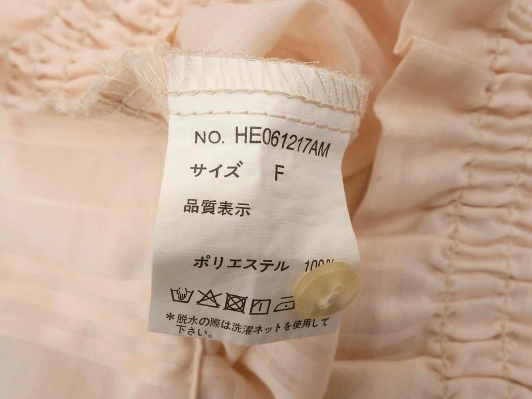 ネコポスOK Heather ヘザー チェック シアー ドルマン シャツ sizeF/ピンクベージュ ■◆ ☆ ffa5 レディース
