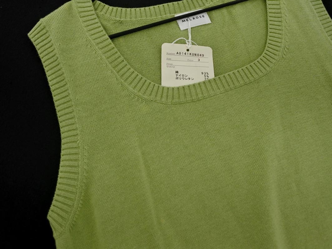 ネコポスOK 新品 MELROSE メルローズ ノースリーブ サマー ニット セーター 緑 ■◆ ☆ ffa6 レディース_画像3