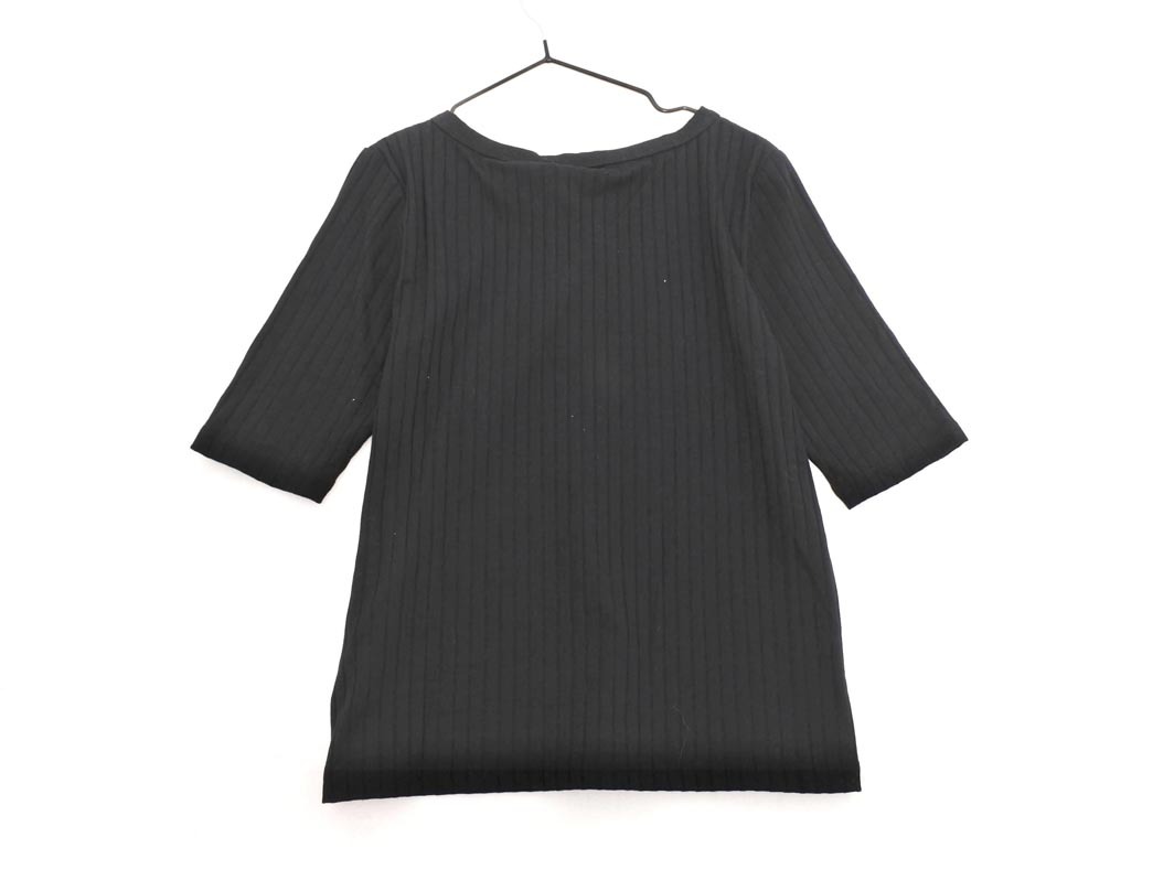 新品 earth music&ecology アースミュージック＆エコロジー ヘンリーネック カットソー sizeS/黒 ■◆ ☆ ffa6 レディース