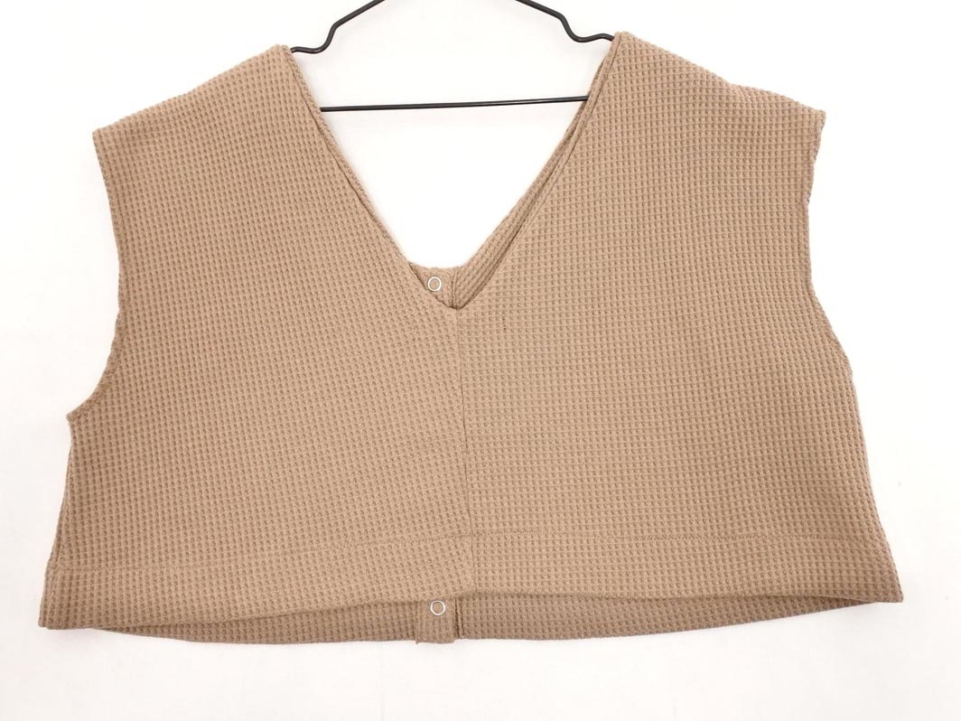 Heather ヘザー ワッフル ショート丈 ベスト sizeF/茶 ■■ ☆ ffa6 レディース