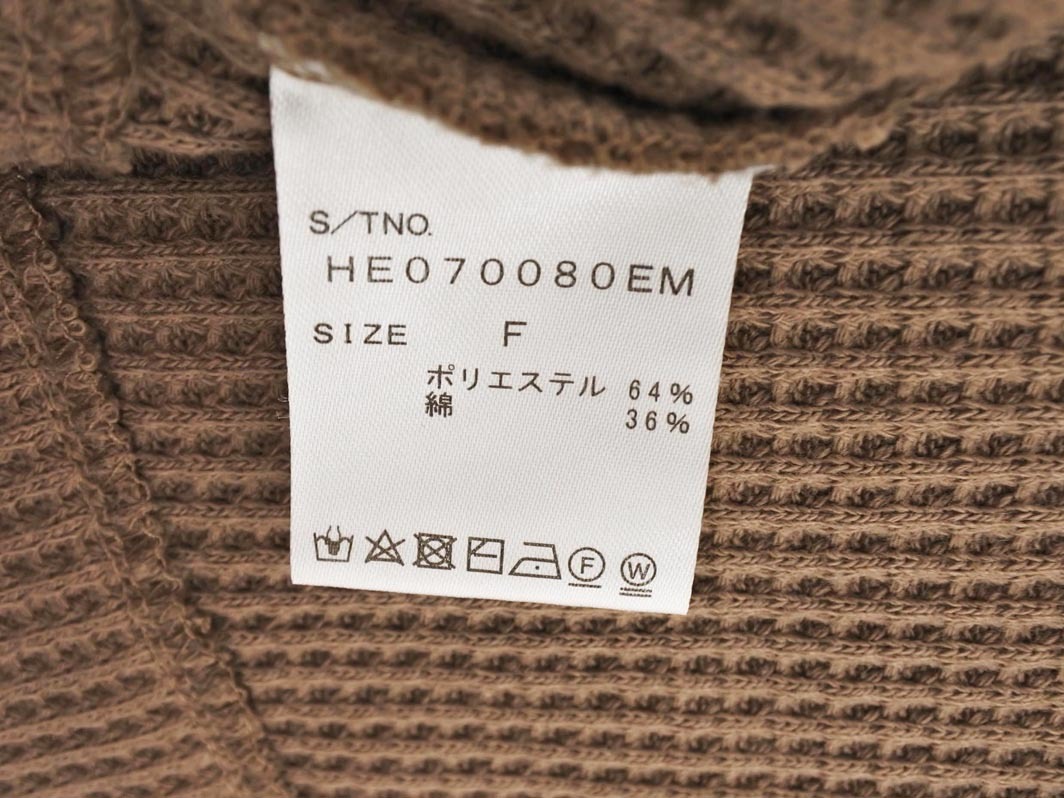 Heather ヘザー ワッフル ショート丈 ベスト sizeF/茶 ■■ ☆ ffa6 レディース