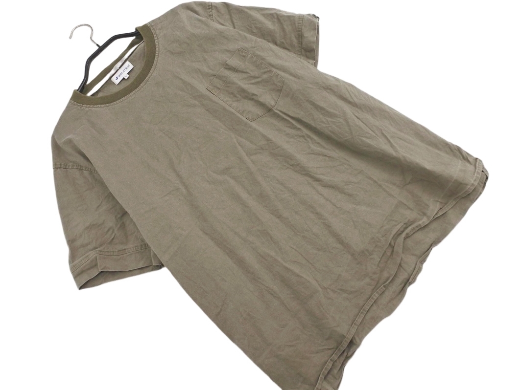 SHIPS JET BLUE シップスジェットブルー リネン混 プルオーバー シャツ sizeM/カーキ ■◆ ☆ ffa5 メンズ