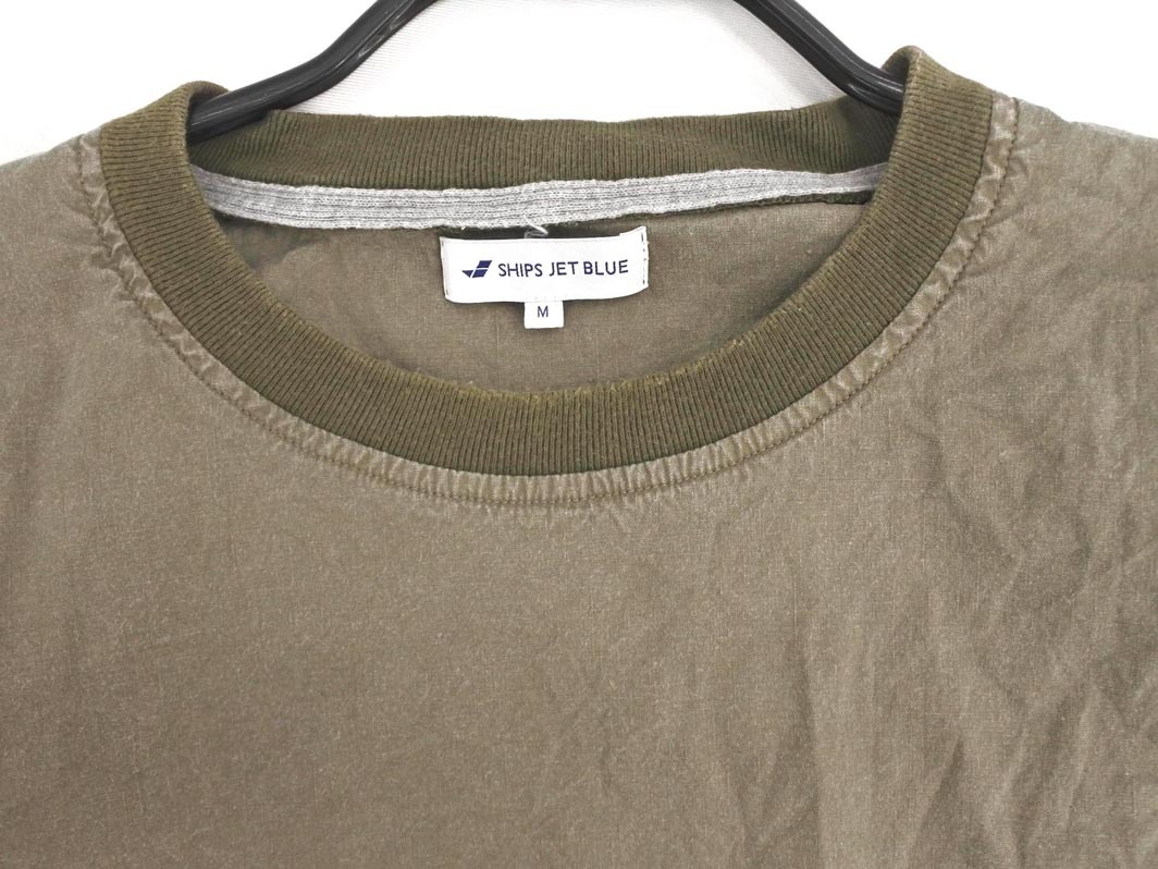 SHIPS JET BLUE シップスジェットブルー リネン混 プルオーバー シャツ sizeM/カーキ ■◆ ☆ ffa5 メンズ