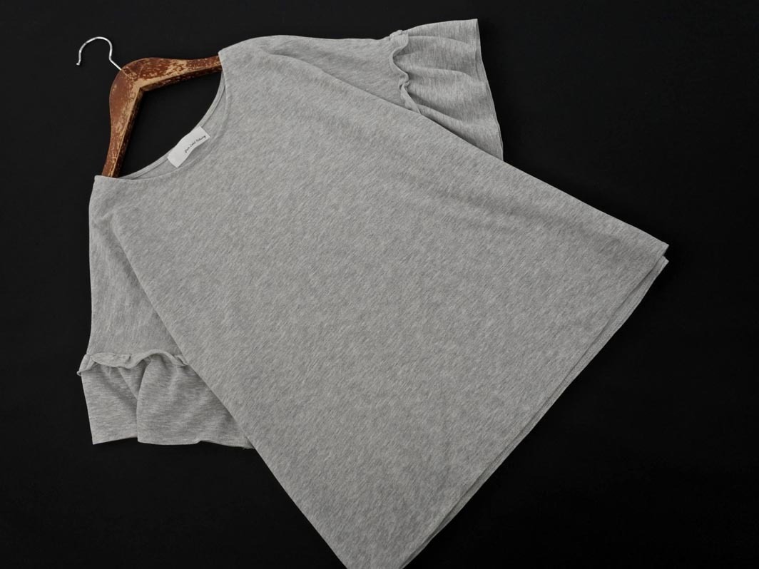 ネコポスOK green label relaxing グリーンレーベルリラクシング ユナイテッドアローズ フリル カットソー グレー ■◆ ☆ ffa6 レディース_画像1