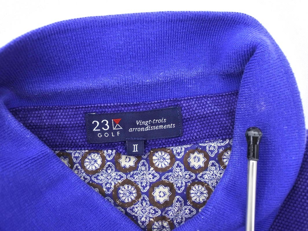 23區(qū) GOLF 23區(qū) ゴルフ 刺繍 ポロシャツ size?/青 ■◆ ☆ ffa6 レディース