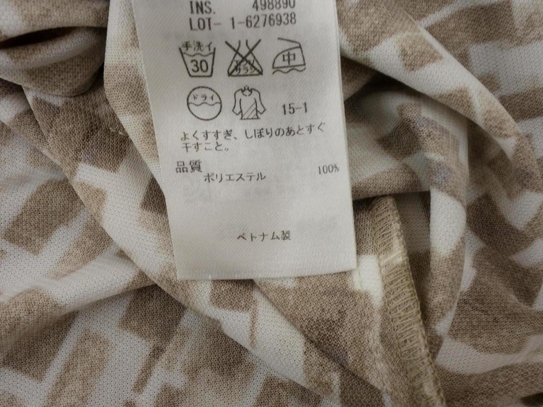ネコポスOK 23區(qū) 総柄 ノースリーブ カットソー size38/オフホワイトｘグレージュ ■◆ ☆ ffa5 レディース