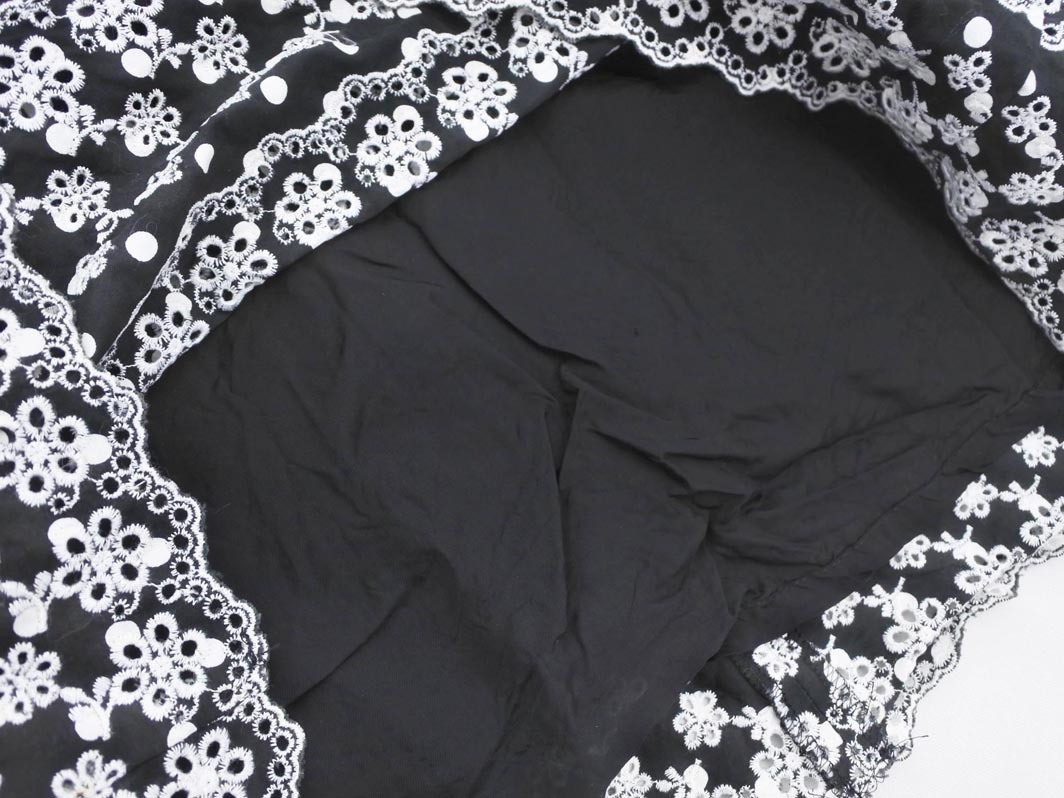 IENA イエナ ドット 刺繍 ノースリーブ Iライン ワンピース 黒 ■◆ ☆ ffa9 レディース