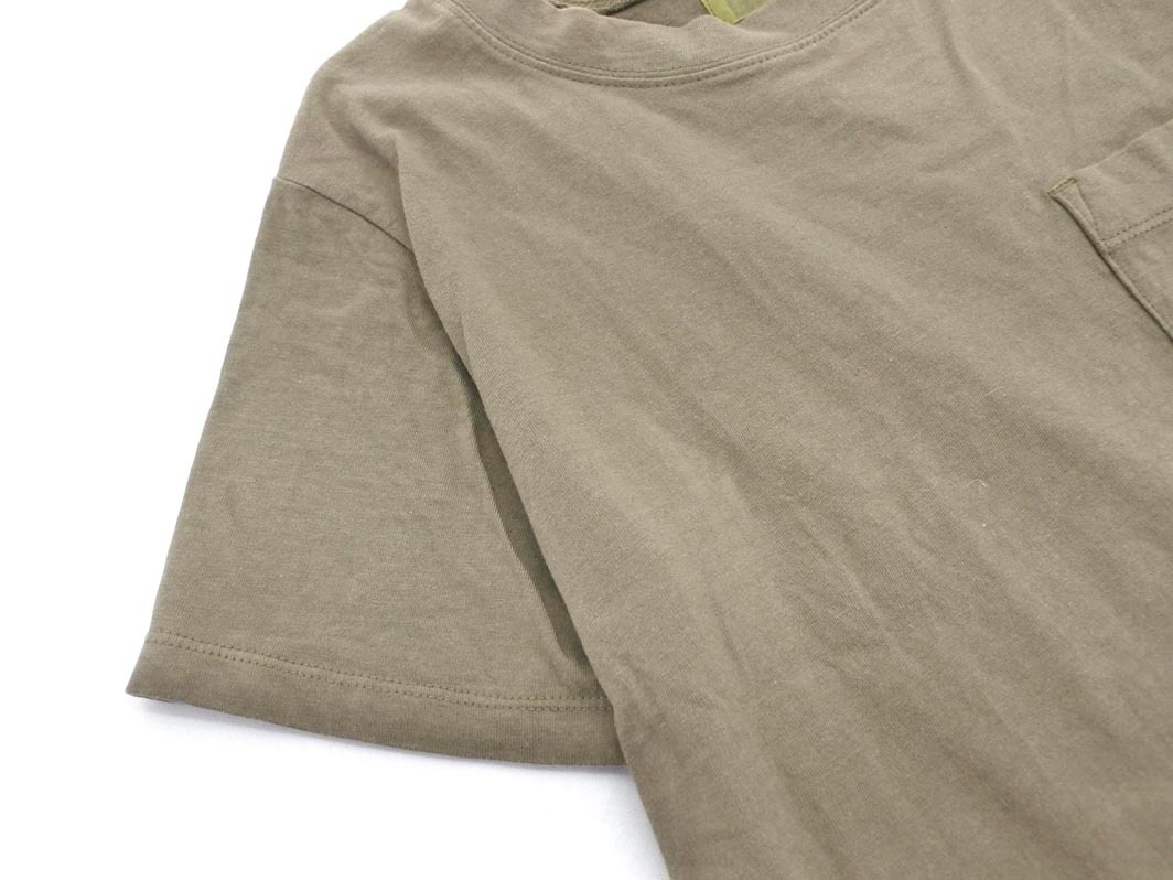 ネコポスOK Heather ヘザー ポケット Tシャツ sizeF/カーキ ■◆ ☆ ffa9 レディース_画像3