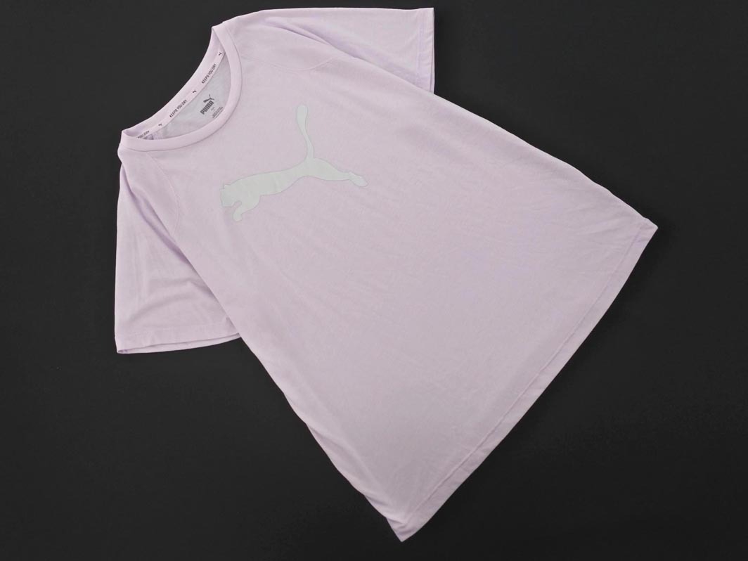 PUMA プーマ ロゴ カットソー sizeL/ラベンダー ■◆ ☆ ffa9 レディース