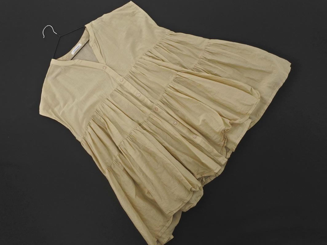 OLIVE des OLIVE オリーブデオリーブ ノースリーブ ブラウス シャツ sizeM/ベージュ ■◆ ☆ ffa9 レディース_画像1