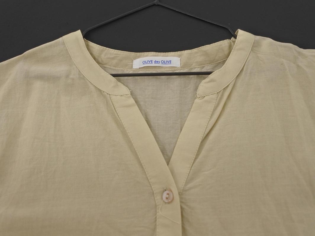 OLIVE des OLIVE オリーブデオリーブ ノースリーブ ブラウス シャツ sizeM/ベージュ ■◆ ☆ ffa9 レディース_画像2