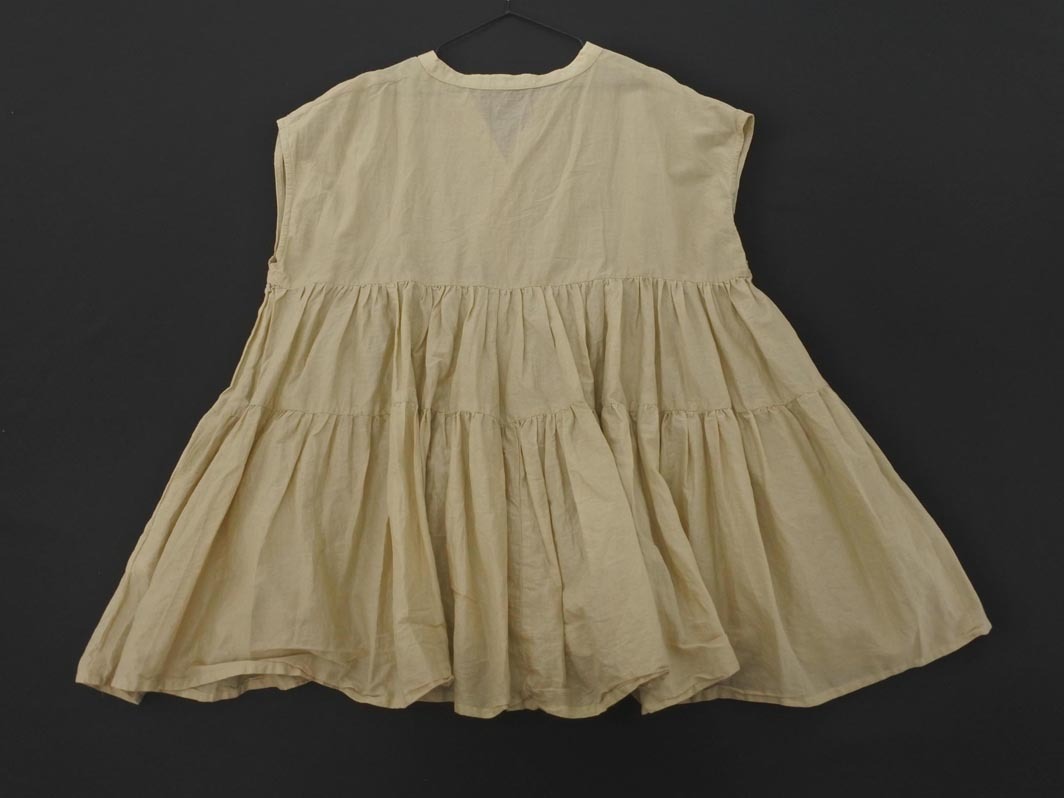 OLIVE des OLIVE オリーブデオリーブ ノースリーブ ブラウス シャツ sizeM/ベージュ ■◆ ☆ ffa9 レディース_画像5