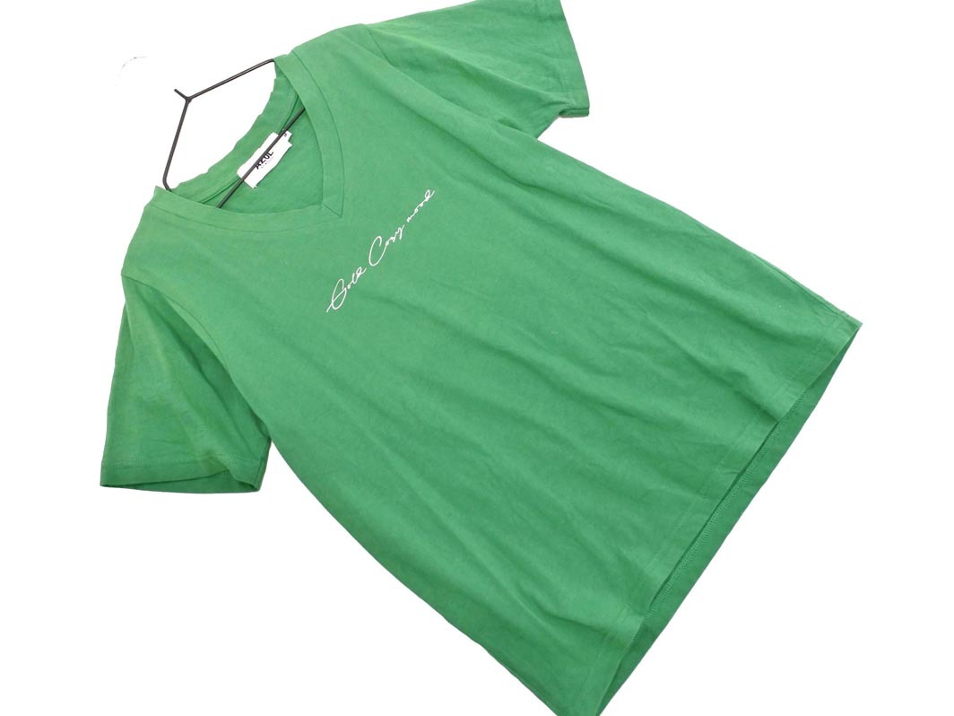 ネコポスOK AZUL BY MOUSSY アズールバイマウジー Vネック Tシャツ sizeM/緑 ■◆ ☆ ffb0 レディース