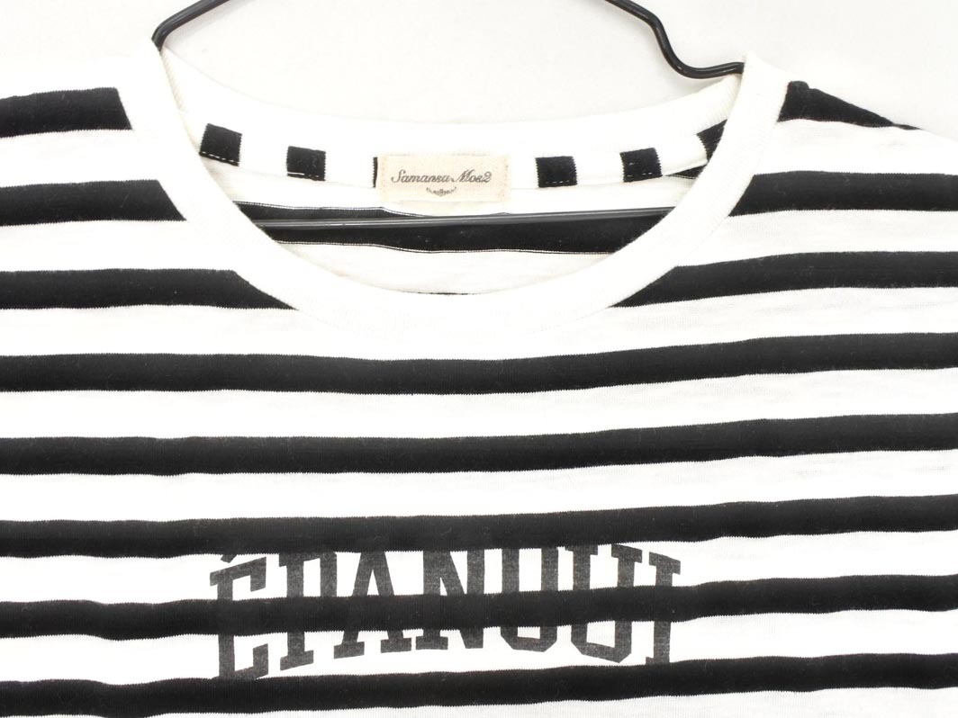  кошка pohs OK SM2sa man sa Moss Moss окантовка French рукав cut and sewn sizeF/ белый x чёрный #* * ffb0 женский 