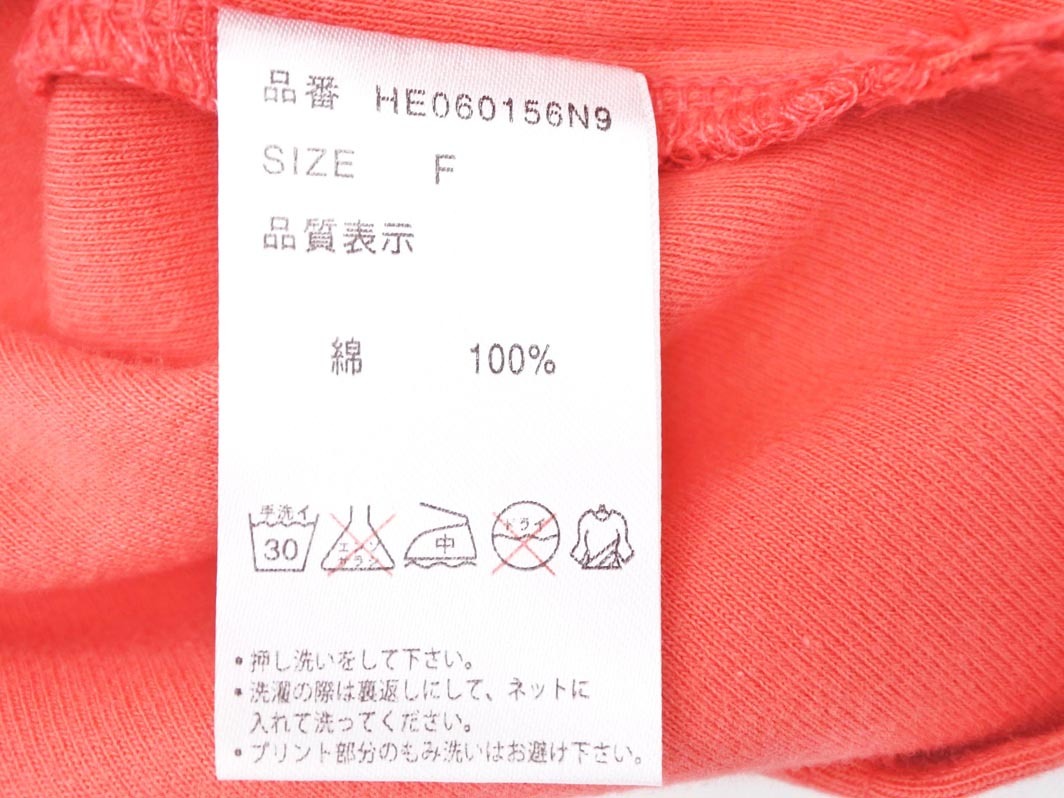Heather ヘザー Tシャツ sizeF/赤 ■◆ ☆ ffb0 レディース