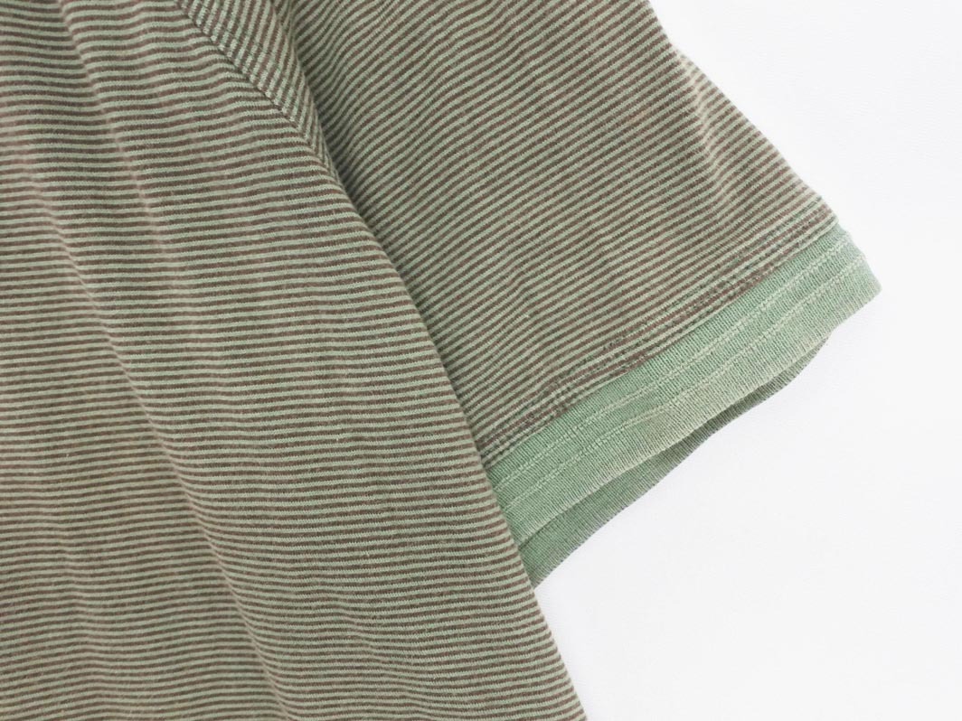 ネコポスOK Paul Smith ポールスミス ボーダー ポロ カットソー sizeXL/カーキｘ茶 ■◆ ☆ ffb0 メンズ
