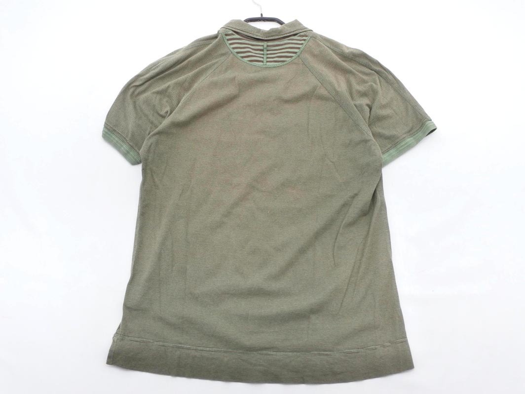 ネコポスOK Paul Smith ポールスミス ボーダー ポロ カットソー sizeXL/カーキｘ茶 ■◆ ☆ ffb0 メンズ
