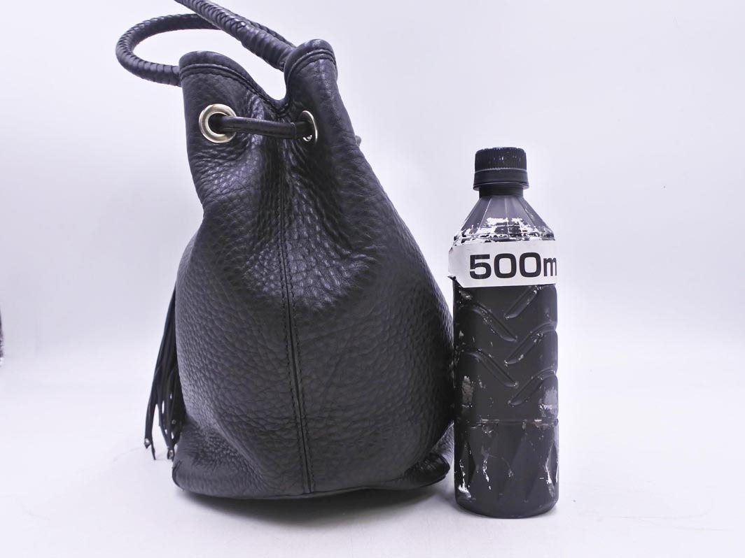 COLE HAAN コールハーン 本革 レザー タッセル ハンド バッグ 黒 ■■ ☆ ffb0 レディース