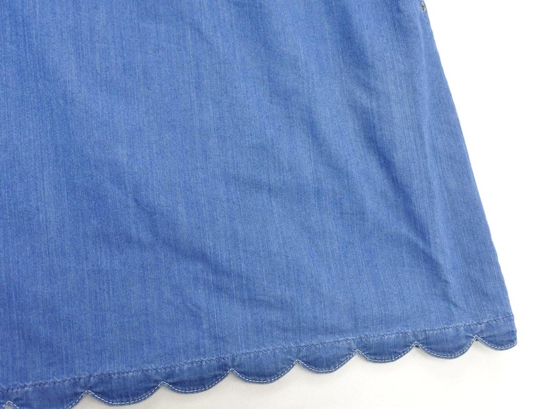ネコポスOK ef-de エフデ Maglie par デニム ノースリーブ ワンピース size7/青 ■◆ ☆ ffb1 レディース