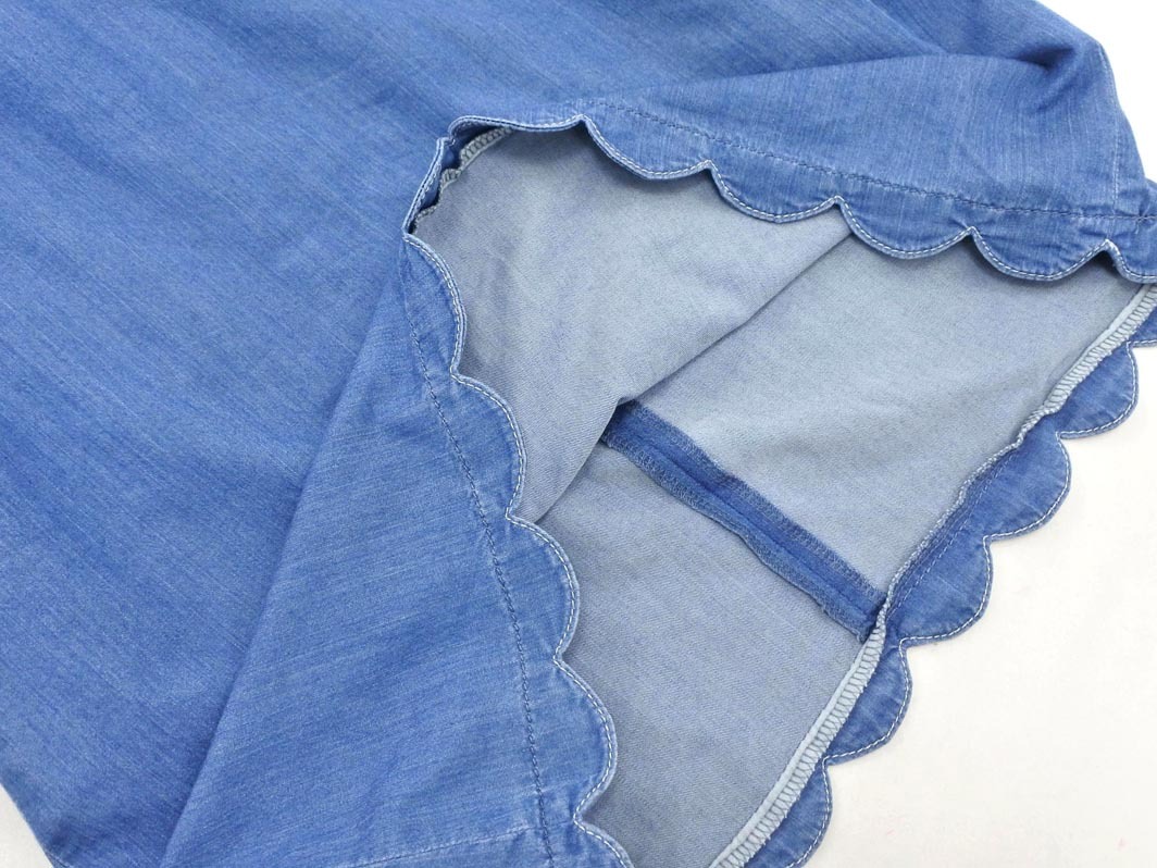 ネコポスOK ef-de エフデ Maglie par デニム ノースリーブ ワンピース size7/青 ■◆ ☆ ffb1 レディース