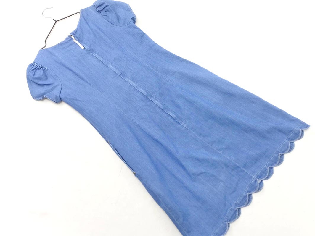 ネコポスOK ef-de エフデ Maglie par デニム ノースリーブ ワンピース size7/青 ■◆ ☆ ffb1 レディース
