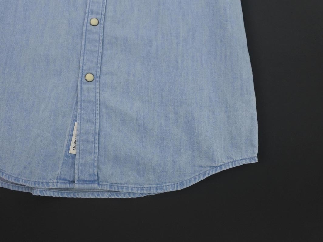 AMERICAN EAGLE アメリカンイーグル デニム ウエスタン シャツ sizeXS/水色 ■◆ ☆ ffb1 メンズ