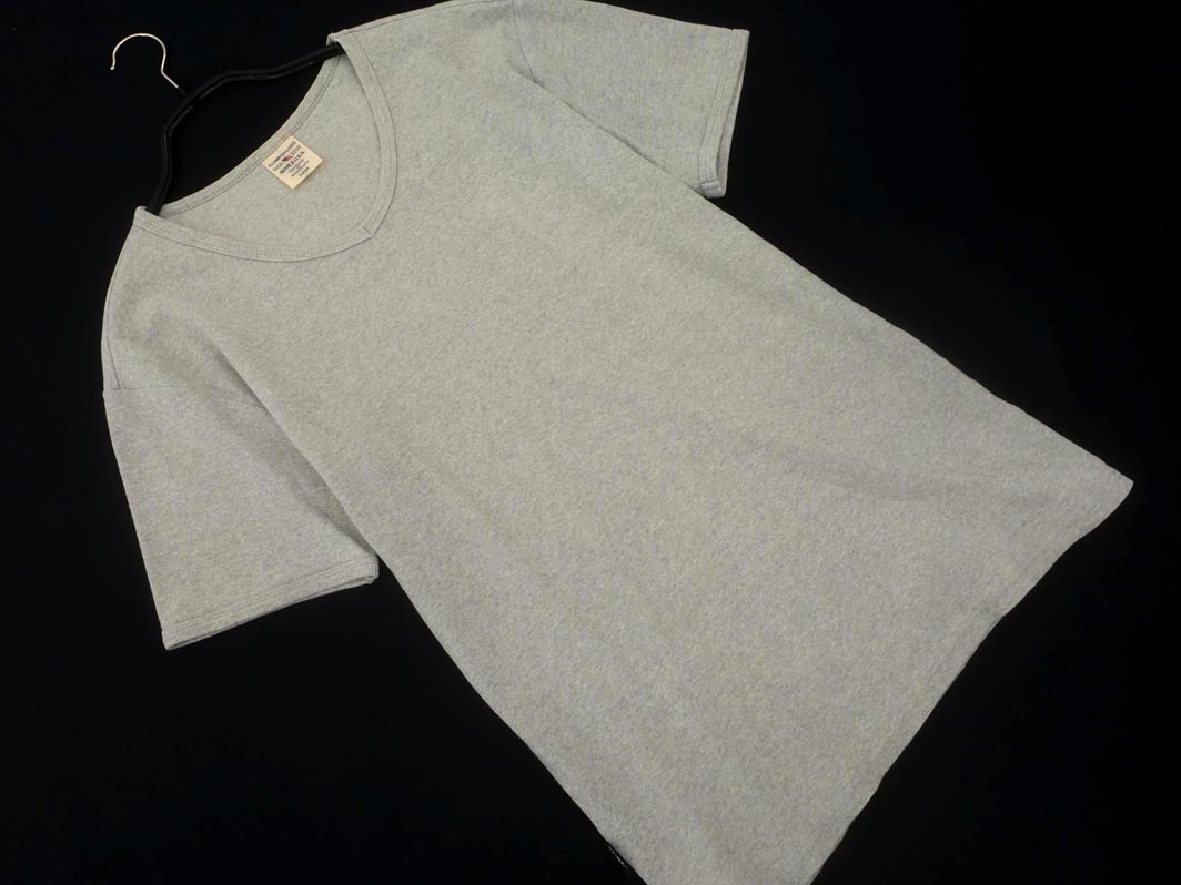 AVIREX アヴィレックス Vネック Tシャツ sizeL/グレー ■◆ ☆ ffb2 メンズ