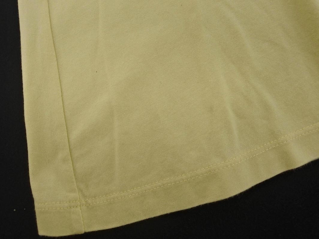 ネコポスOK Aquascutum アクアスキュータム フレンチスリーブ プリント Tシャツ size8/黃 ■◆ ☆ ffb3 レディース