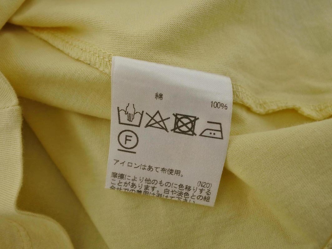 ネコポスOK Aquascutum アクアスキュータム フレンチスリーブ プリント Tシャツ size8/黃 ■◆ ☆ ffb3 レディース