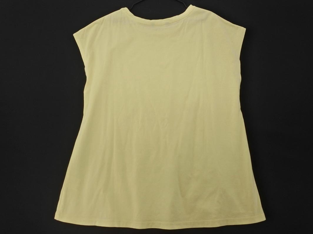 ネコポスOK Aquascutum アクアスキュータム フレンチスリーブ プリント Tシャツ size8/黃 ■◆ ☆ ffb3 レディース