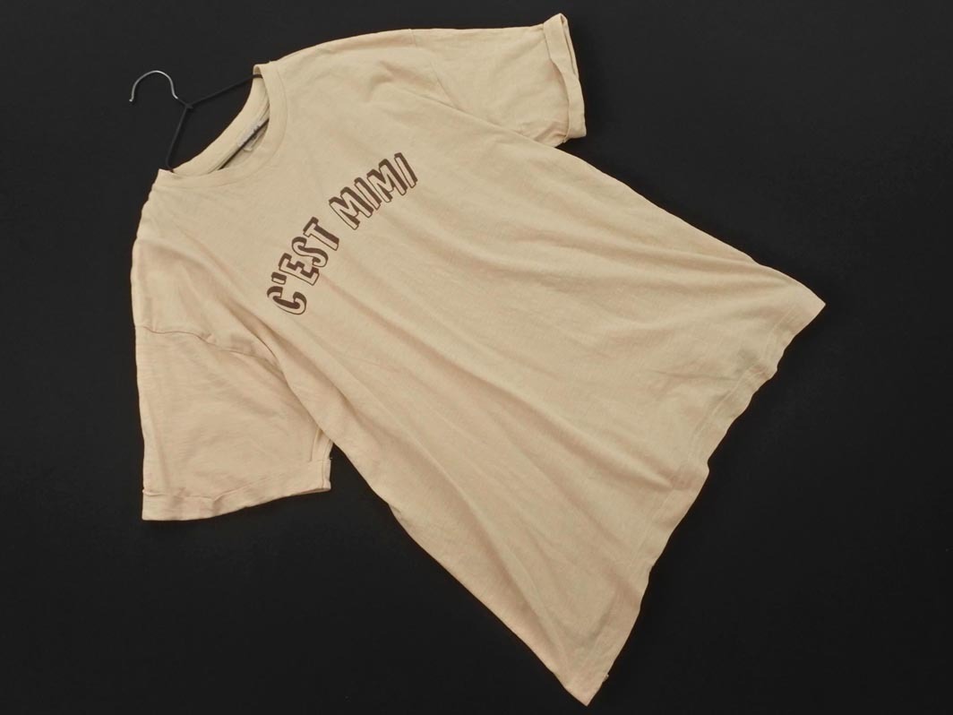 SM2 サマンサモスモス プリント Tシャツ sizeF/ベージュ ■◆ ☆ ffb3 レディース