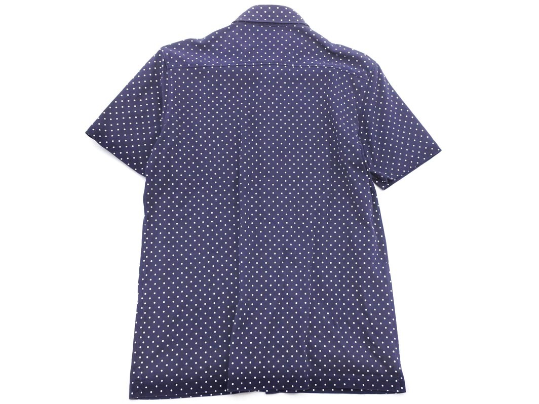 ネコポスOK FRED PERRY フレッドペリー ドット 半袖 シャツ sizeM/紺 ■◆ ☆ ffb2 メンズ