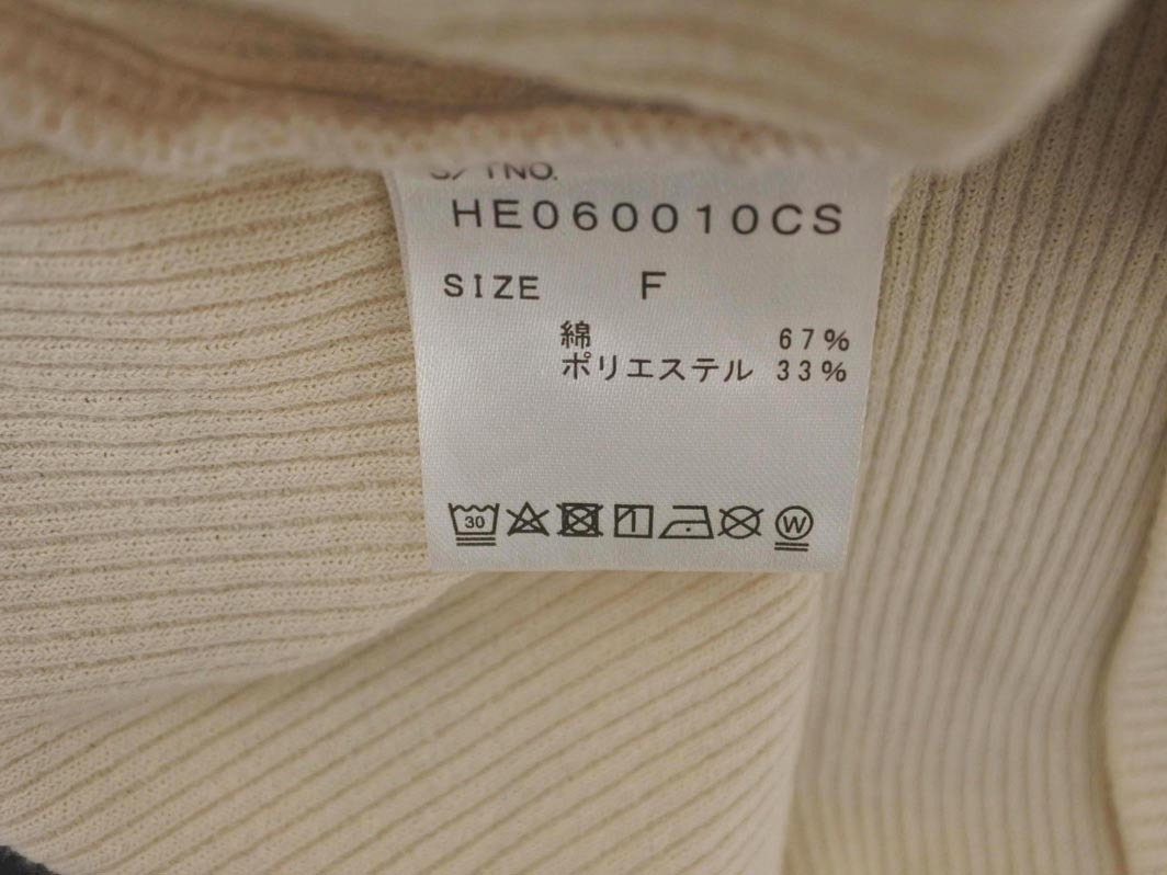 Heather ヘザー リブ カットソー sizeF/アイボリー ■◆ ☆ ffb2 レディース