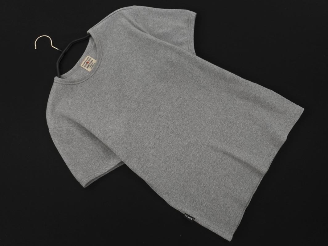 AVIREX アヴィレックス リブ Tシャツ sizeXS/グレー ■◆ ☆ ffb3 メンズ