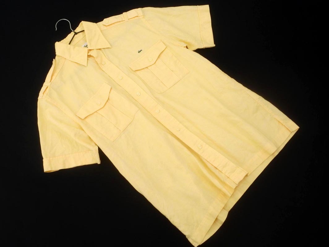 ネコポスOK LACOSTE ラコステ 半袖 シャツ size2/黃 ■◆ ☆ ffb2 メンズ