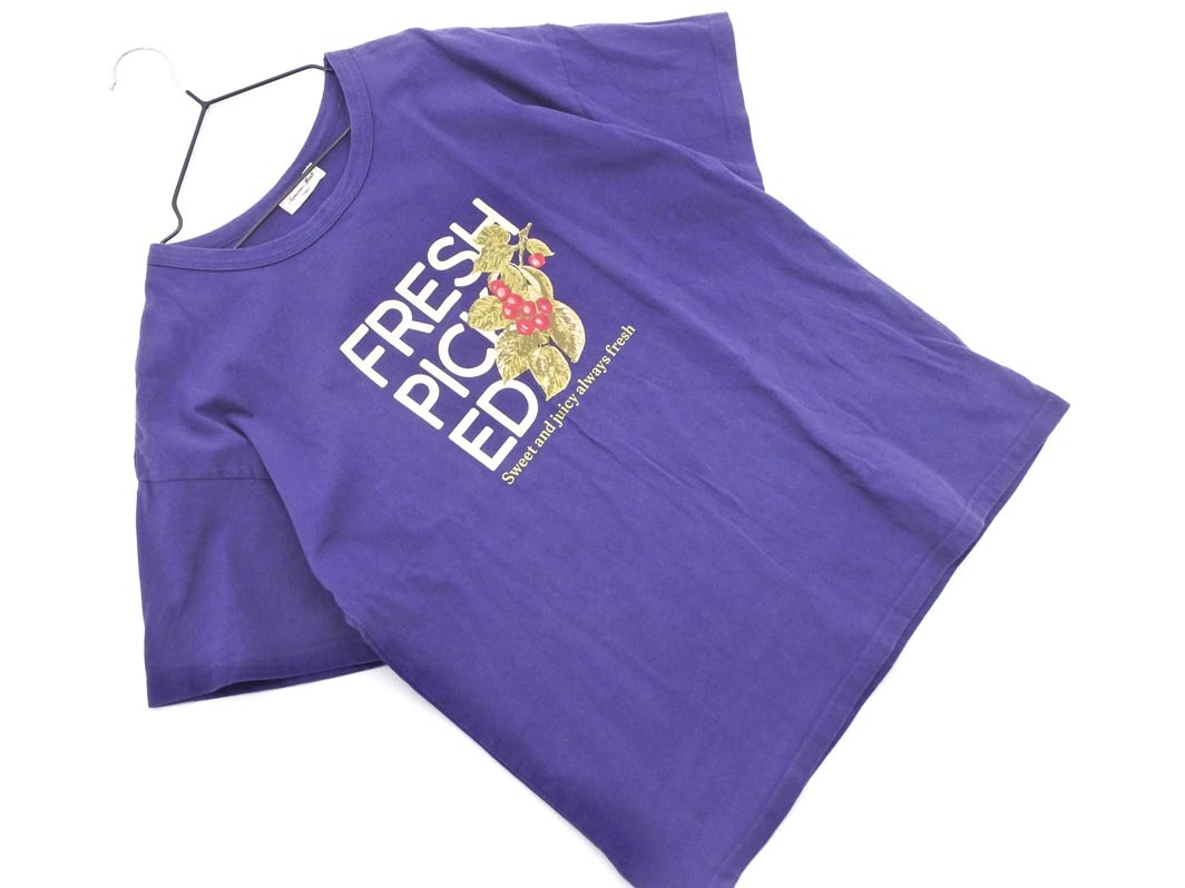 ネコポスOK SM2 サマンサモスモス プリント Tシャツ sizeF/青 ■◆ ☆ ffb2 レディース