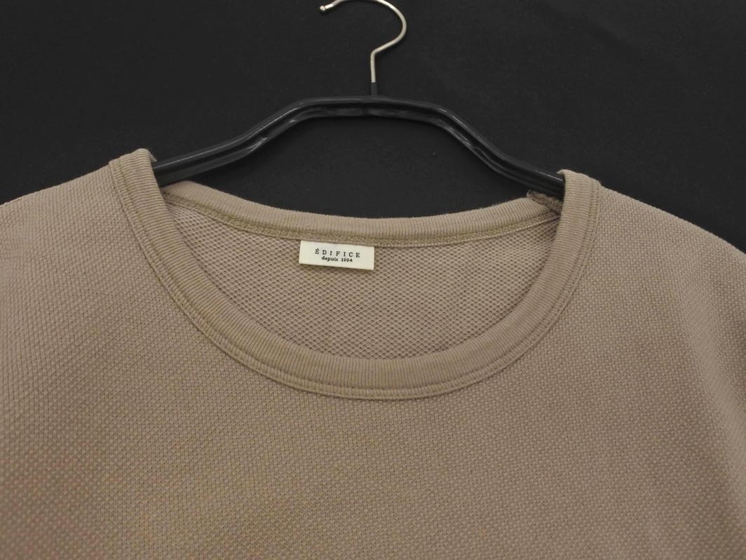 EDIFICE エディフィス カットソー Tシャツ sizeS/ベージュ ■◆ ☆ ffb3 メンズ