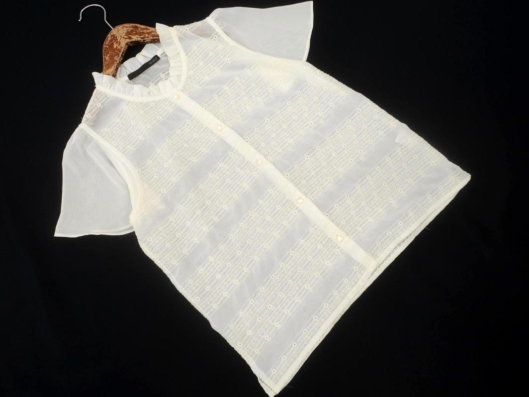 ネコポスOK Heather ヘザー 刺繍 ブラウス シャツ sizeF/オフホワイト ■◆ ☆ ffb3 レディース_画像1