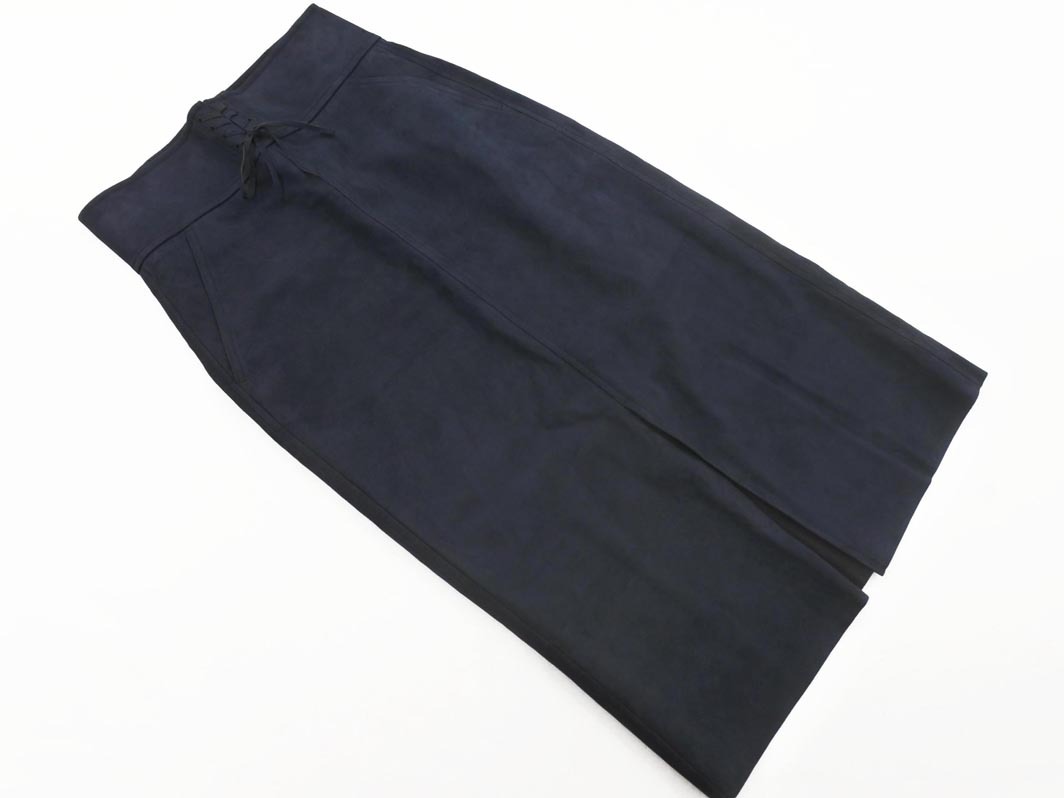 MACPHEE マカフィー トゥモローランド フェイクレザー タイト スカート size34/紺 ◇■ ☆ fcb4 レディース
