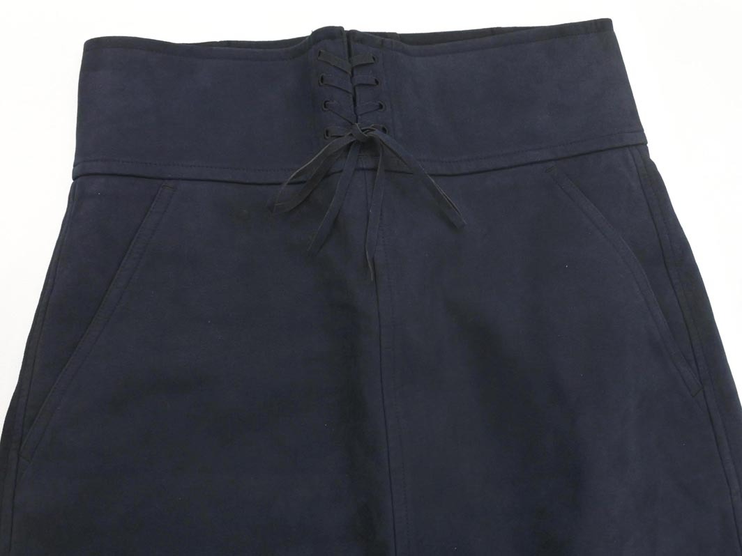 MACPHEE マカフィー トゥモローランド フェイクレザー タイト スカート size34/紺 ◇■ ☆ fcb4 レディース