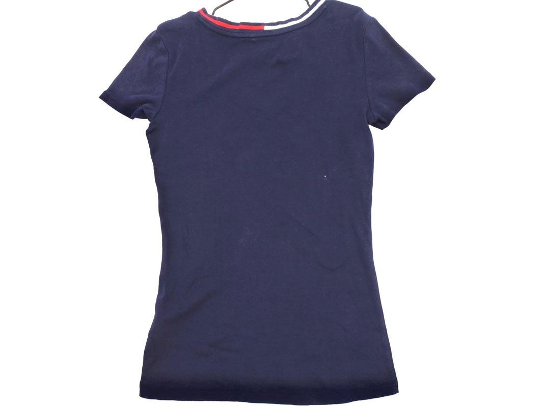 ネコポスOK TOMMY HILFIGER トミーヒルフィガー Vネック カットソー sizeXS/紺 ■◆ ☆ ffb6 レディース