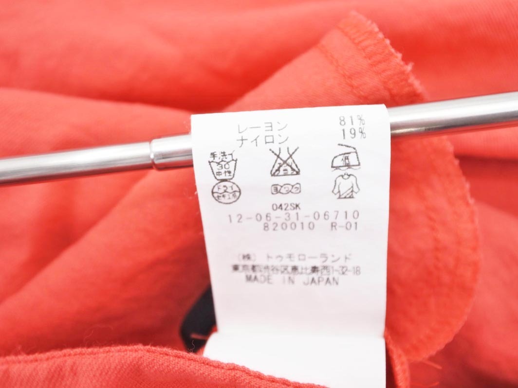 MACPHEE マカフィー トゥモローランド ノースリーブ プルオーバー シャツ ワンピース size38/オレンジ ■◆ ☆ ffb6 レディース_画像5