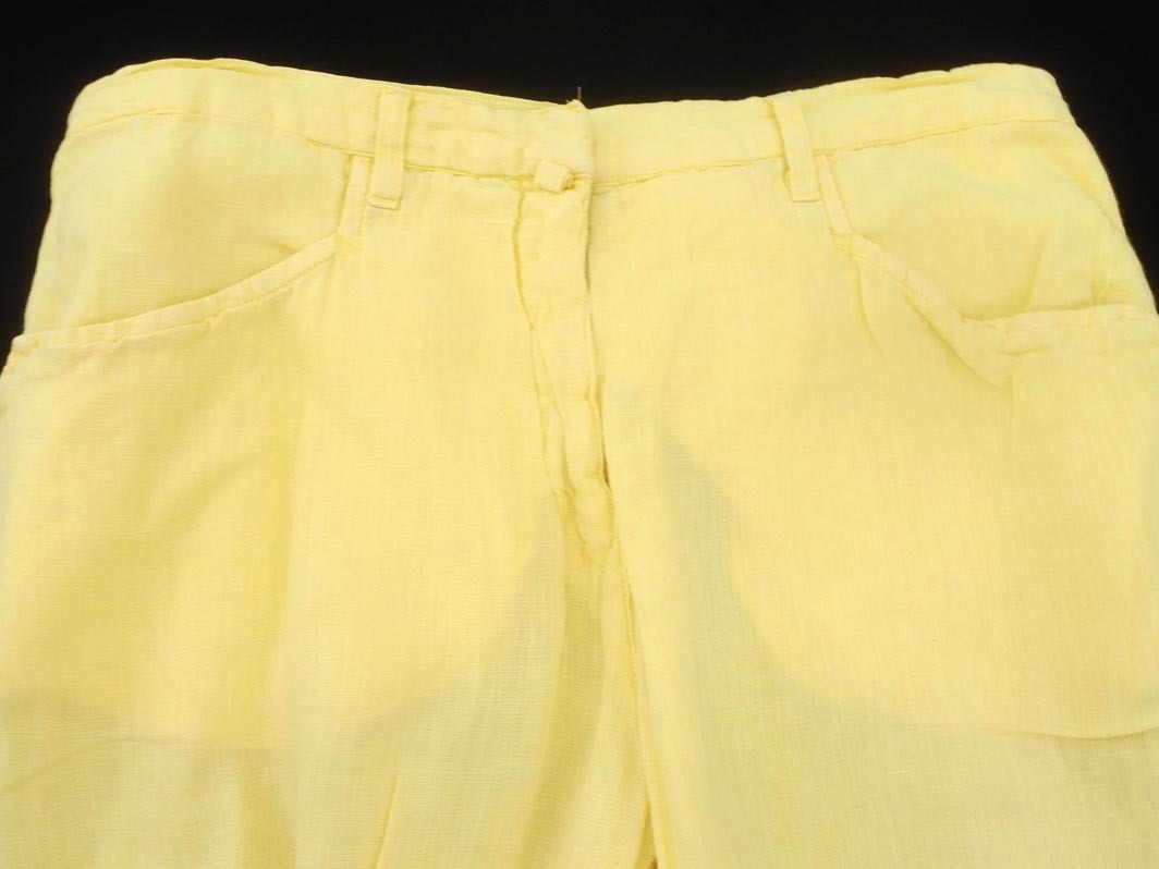ARMANI JEANS アルマーニジーンズ リネン100% パンツ size40/黃 ■◆ ☆ ffb6 レディース