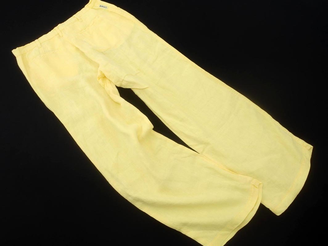 ARMANI JEANS アルマーニジーンズ リネン100% パンツ size40/黃 ■◆ ☆ ffb6 レディース