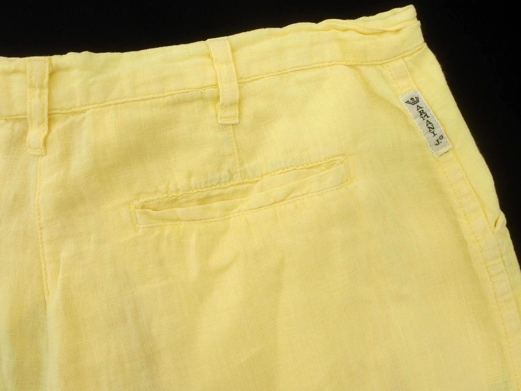 ARMANI JEANS アルマーニジーンズ リネン100% パンツ size40/黃 ■◆ ☆ ffb6 レディース